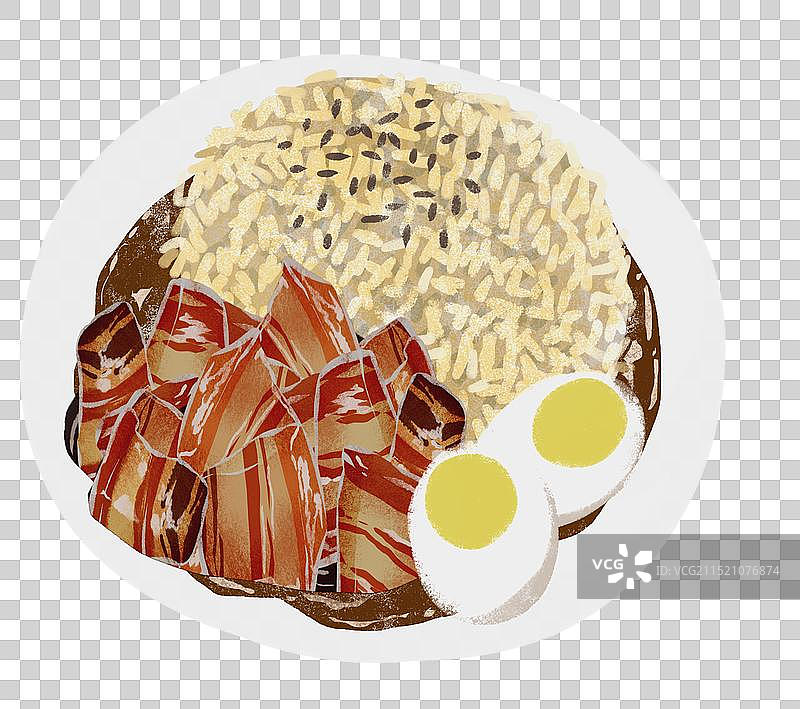 清远市美食担仔卤肉饭插画元素图片素材