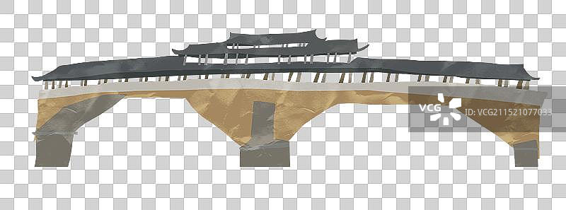 宁德市寿宁县木拱廊桥插画元素图片素材