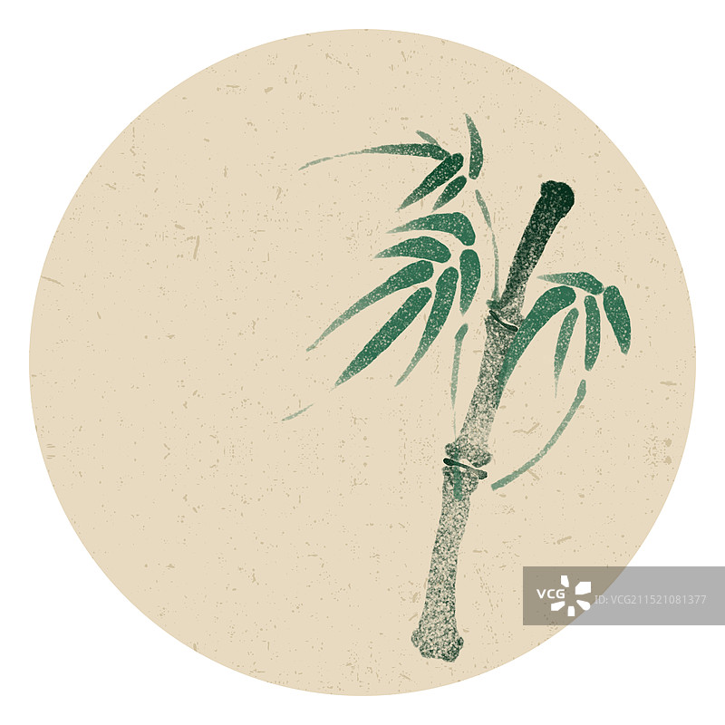 水墨国风竹子手绘插画图片素材