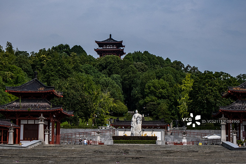 四川省绵阳市江油市青莲镇李白故居景区内景图片素材