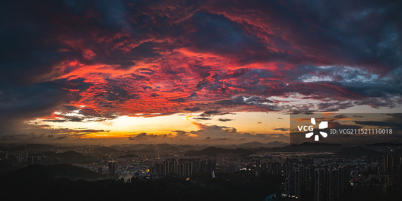 东莞城市风景-世纪晚霞图片素材