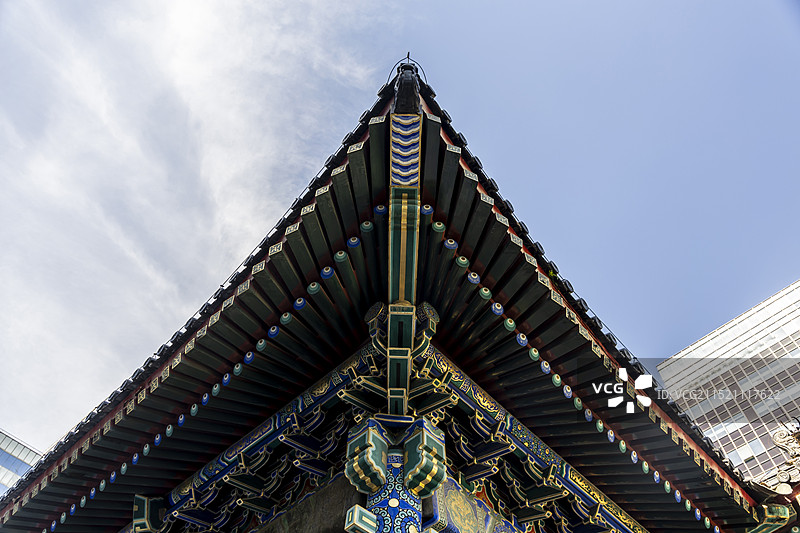 北京市西城区都城隍庙后殿（寝祠）斗拱图片素材