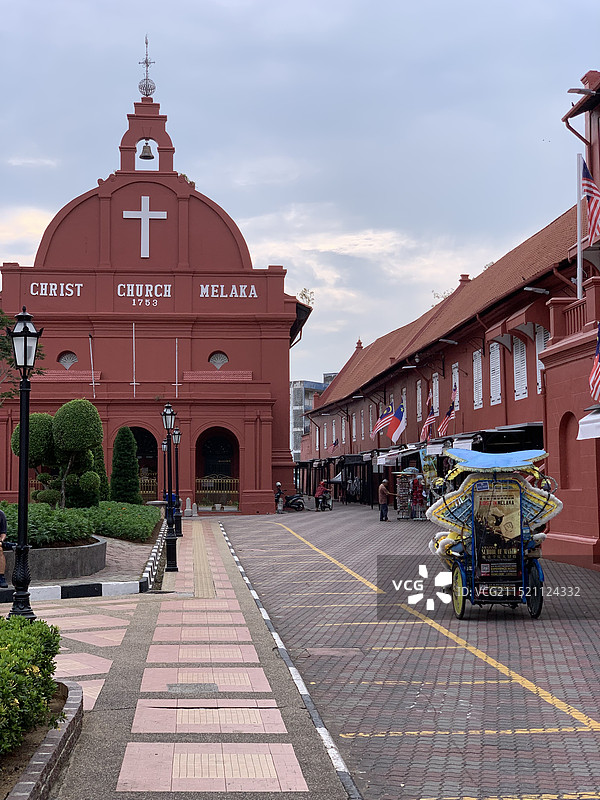 马来西亚马六甲荷兰红屋图片素材