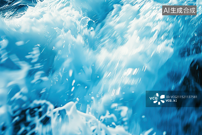 【AI数字艺术】汹涌的海浪图片素材