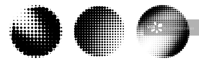 黑色圆形半色调banner图片素材