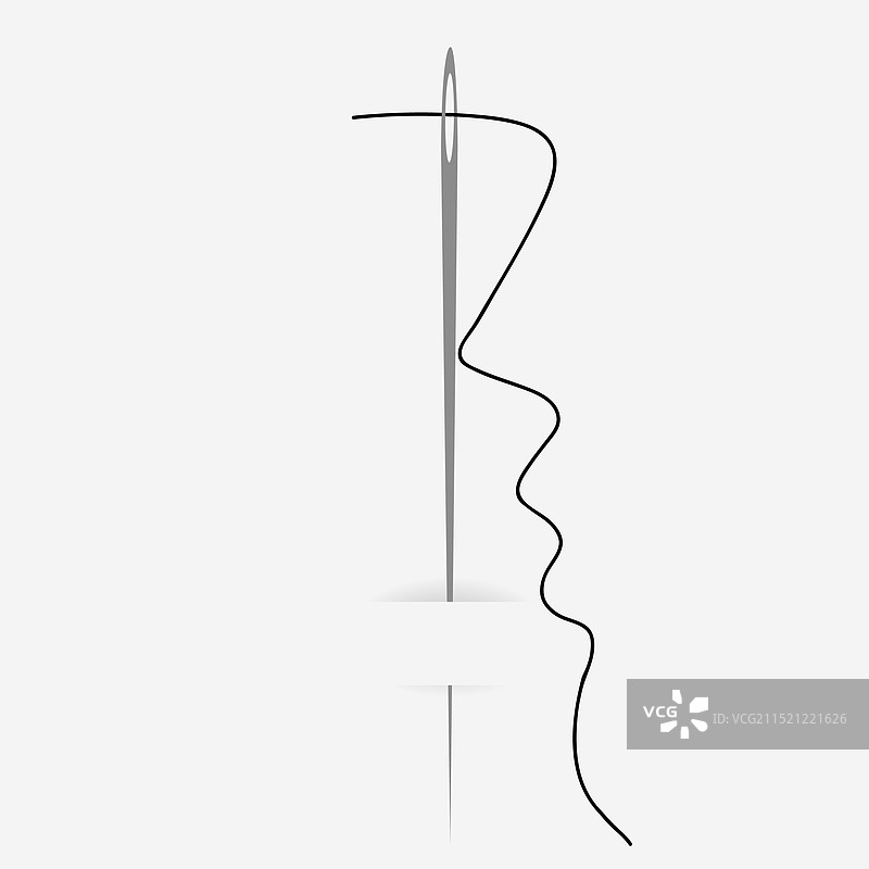 穿过布料的细针图片素材