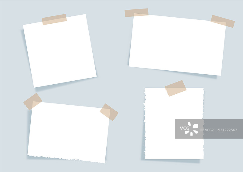 带胶带的纸质便签合集图片素材
