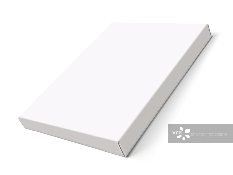 3D白色扁平纤薄盒，白色隔离图片素材