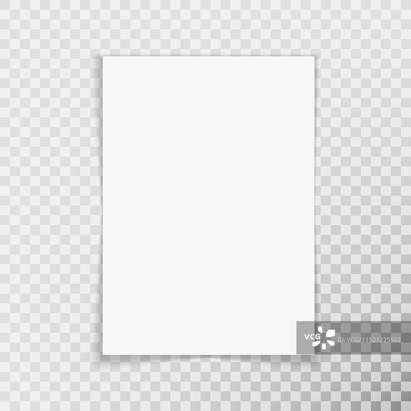 透明背景上带阴影的白色空白纸页图片素材