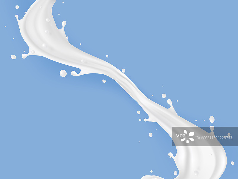 S形3D牛奶或酸奶波浪飞溅图片素材