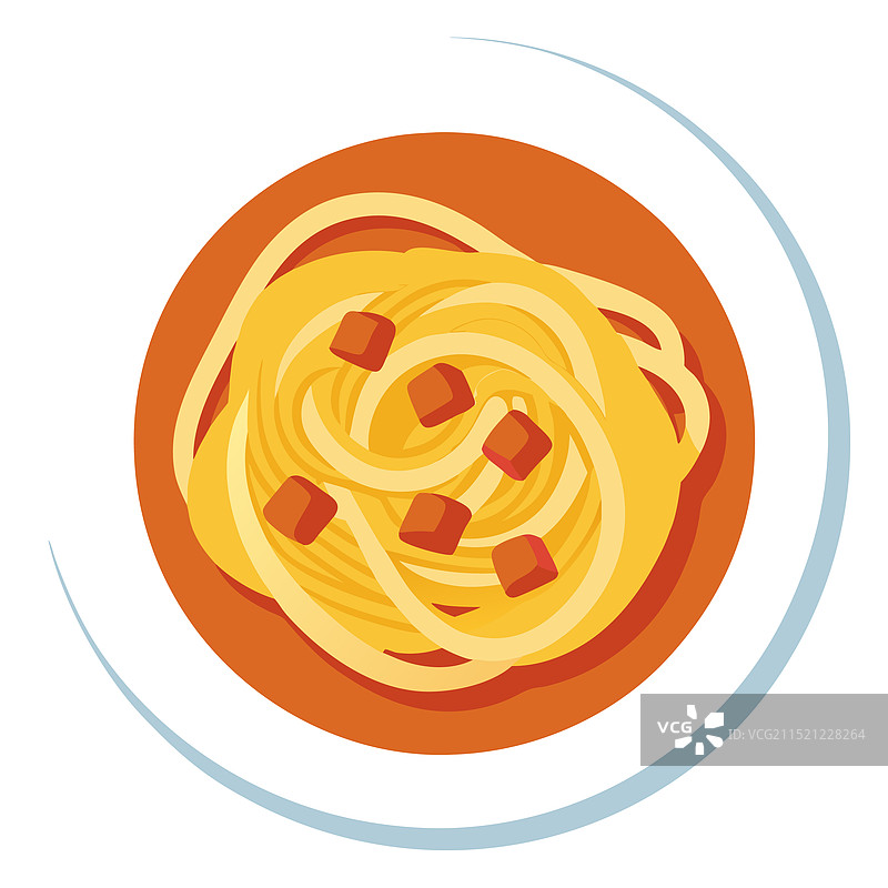 特写：一份意式培根蛋面图片素材