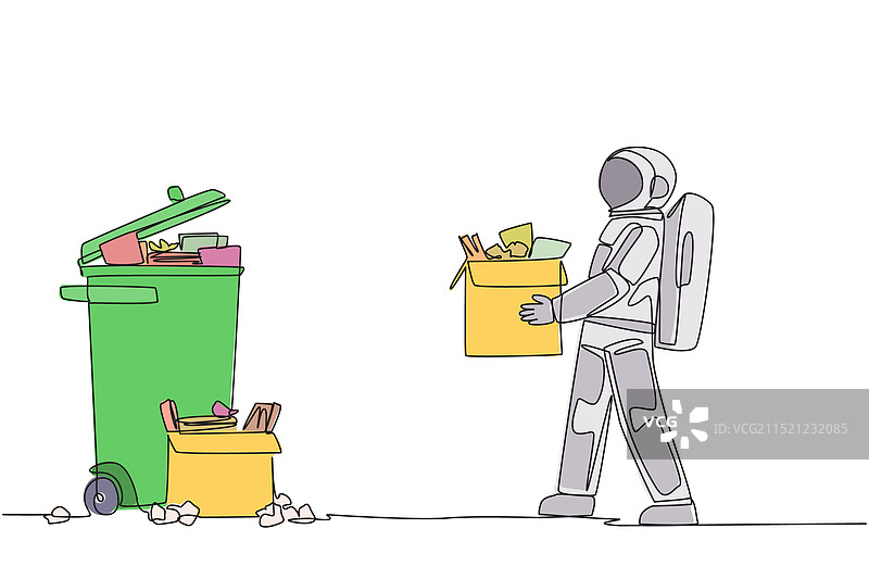 单线画宇航员图片素材