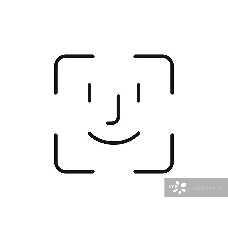 白色背景上的面部ID图标图片素材