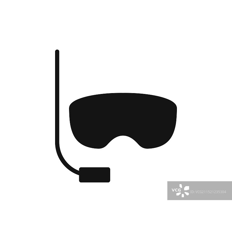 白色背景上隔离的潜水面罩图标图片素材