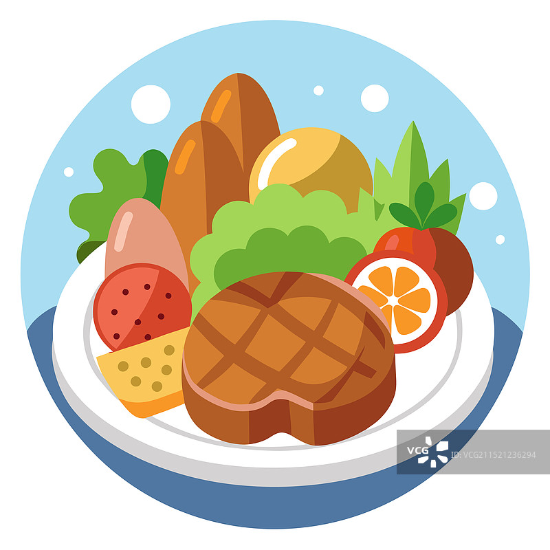 盘子里什锦菜肴图片素材