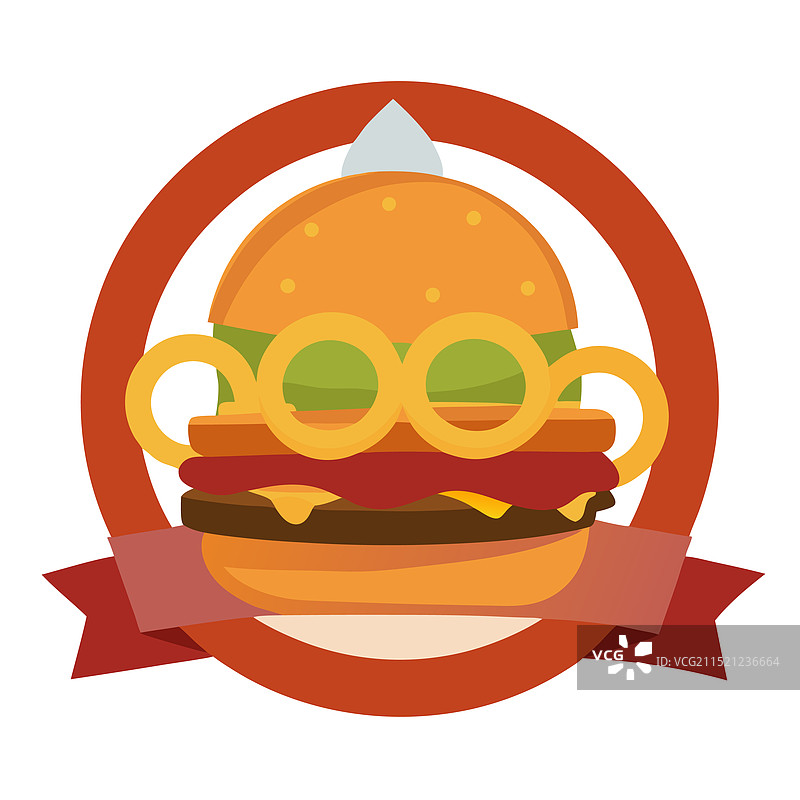 配洋葱圈和烧烤酱的汉堡图片素材