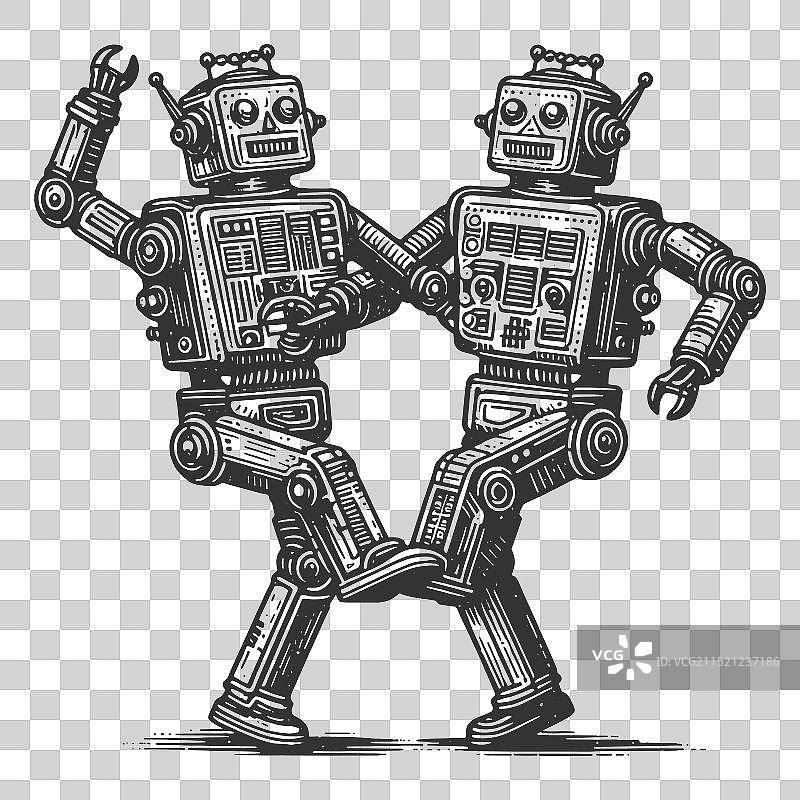 跳舞机器人雕刻图片素材