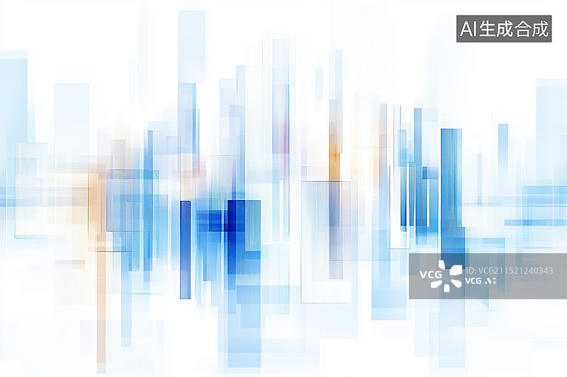 【AI数字艺术】蓝色和白色矩形块组成的抽象科技背景图片素材
