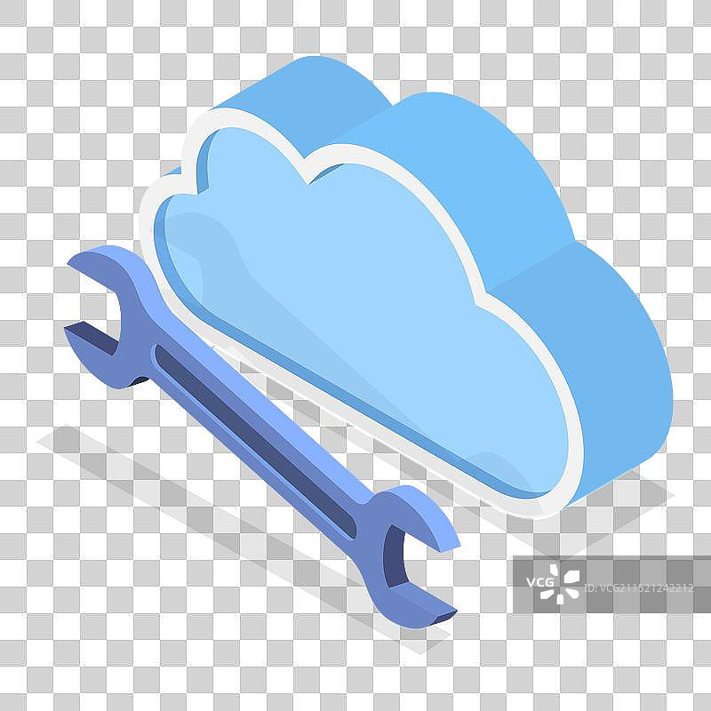 2.5D扁平风格云技术图标集图片素材