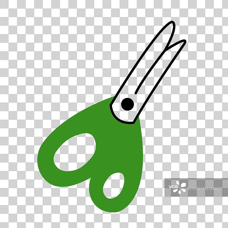 绿色剪刀涂鸦艺术图片素材