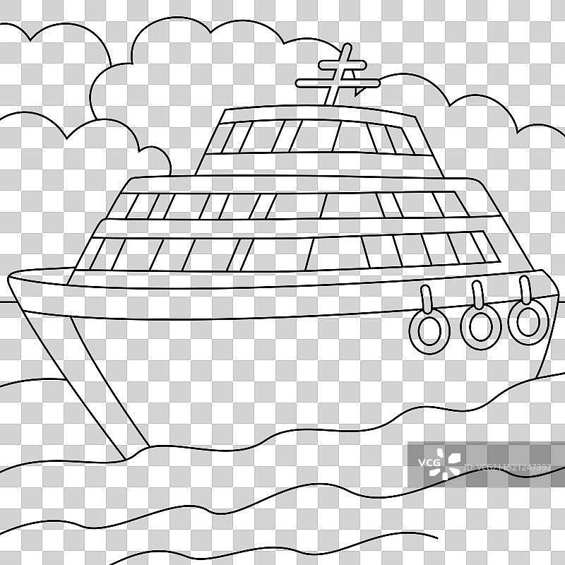 游轮交通工具轮廓图片素材