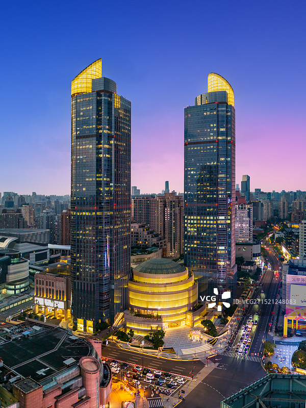 上海徐家汇商圈俯拍图片素材