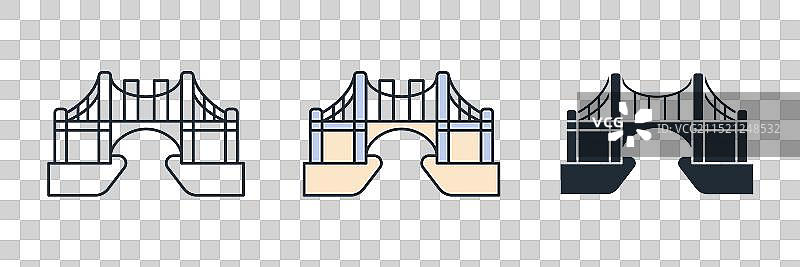 白色背景上的桥梁建造图标符号图片素材