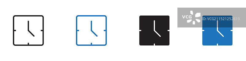 时钟图标轮廓合集图片素材