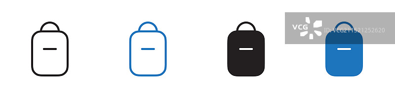 背包图标集轮廓图片素材