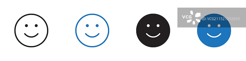 笑脸图标集轮廓图片素材