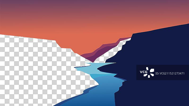 冰岛河流瀑布上的日落图片素材