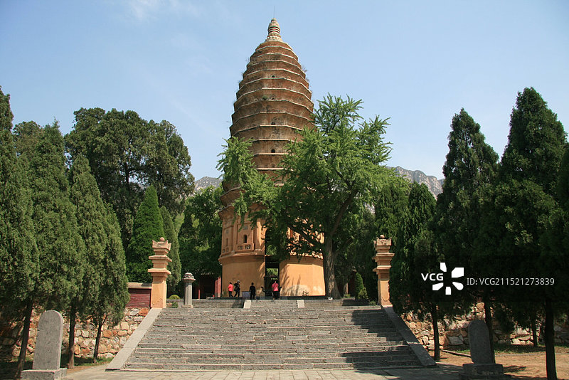 河南登封嵩岳寺塔图片素材