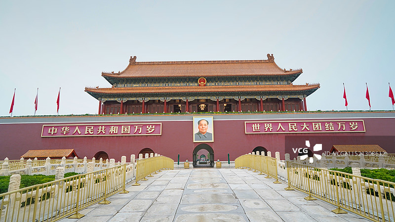 北京国庆前夕的天安门城楼图片素材