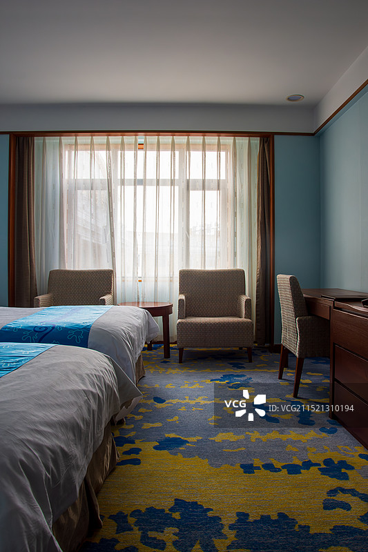 整洁的酒店房间内景图片素材