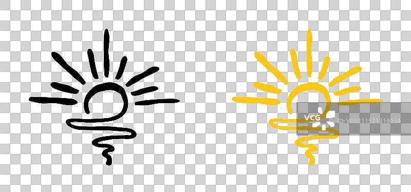 卡通画阳光或阳光照射图片素材