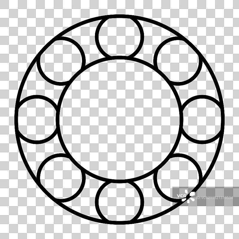 轴承轮图标滚动球标志扁平网页图片素材