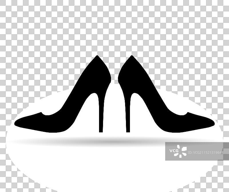 高跟鞋阴影图标，鞋子时尚风格图片素材
