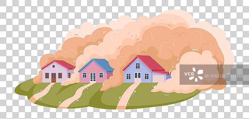 自然灾害滑坡卡通山体图片素材