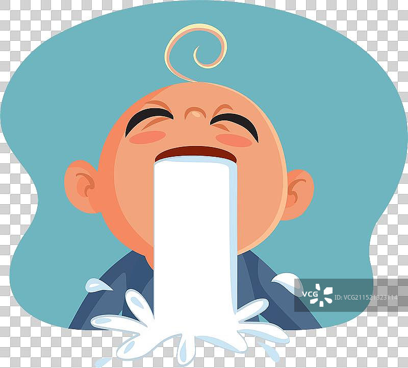 小男婴吐奶图片素材