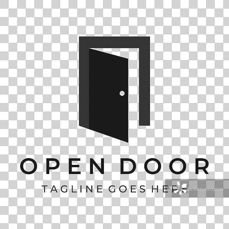 简约开放式门抽象标志室内设计图片素材