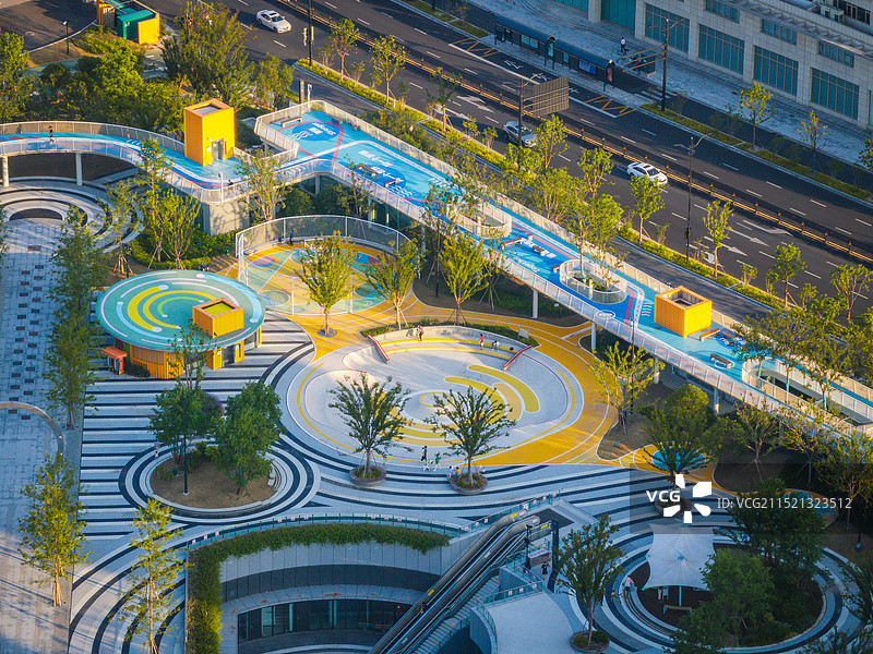 南通体育公园局部航拍特写图片素材