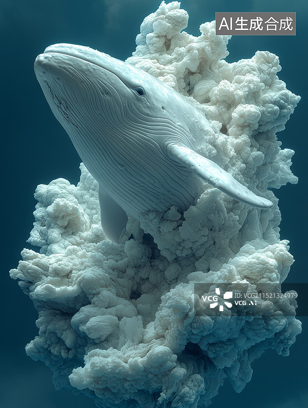 【AI数字艺术】大海里的鲸鱼图片素材