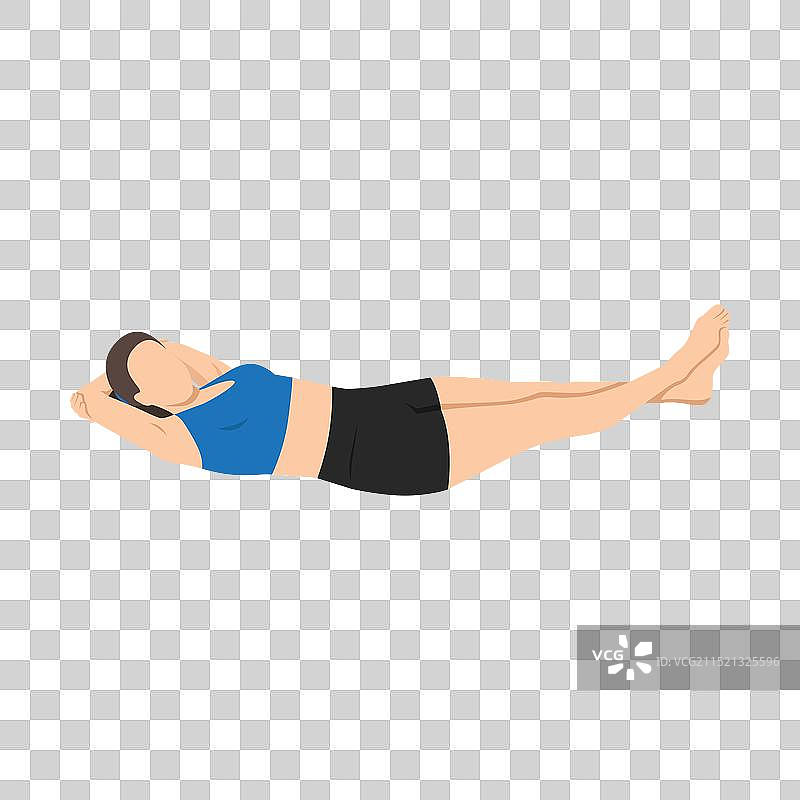 女人做香蕉式瑜伽图片素材