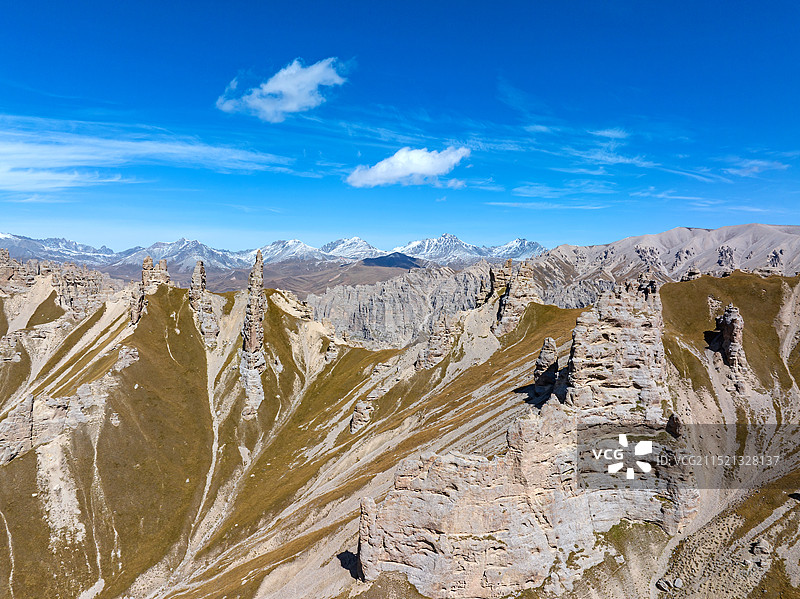 航拍新疆和静县天山石林图片素材