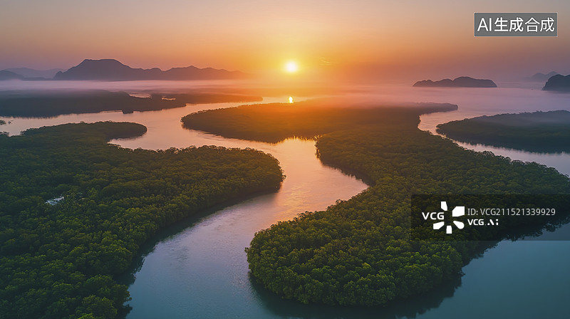 【AI数字艺术】湿地自然风景图片素材