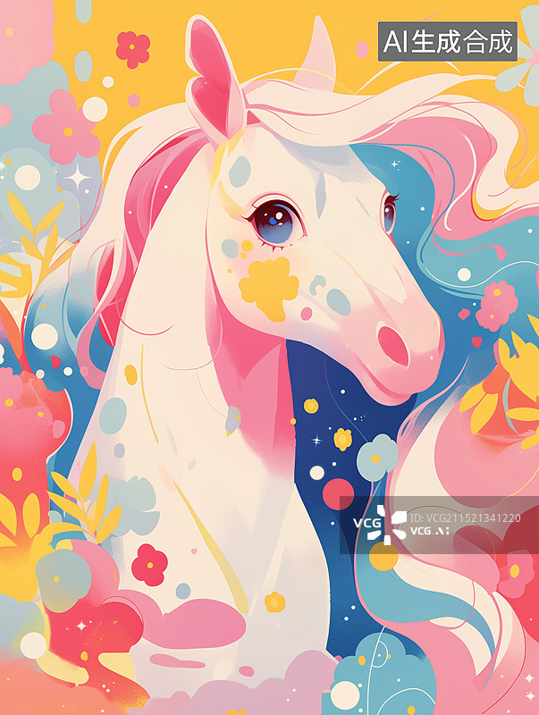 【AI数字艺术】马卡通唯美插画图片素材