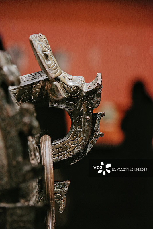 皿方罍局部 商晚期 1919年在湖南省桃源县漆河镇出土 湖南博物院藏图片素材