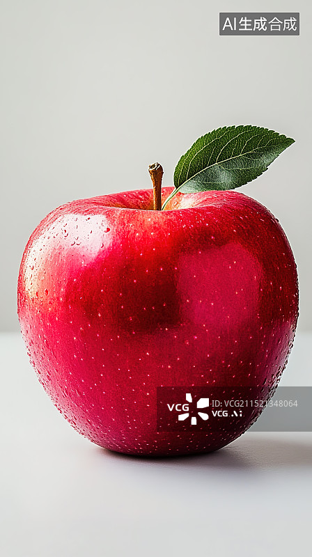 【AI数字艺术】鲜艳欲滴的红苹果图片素材