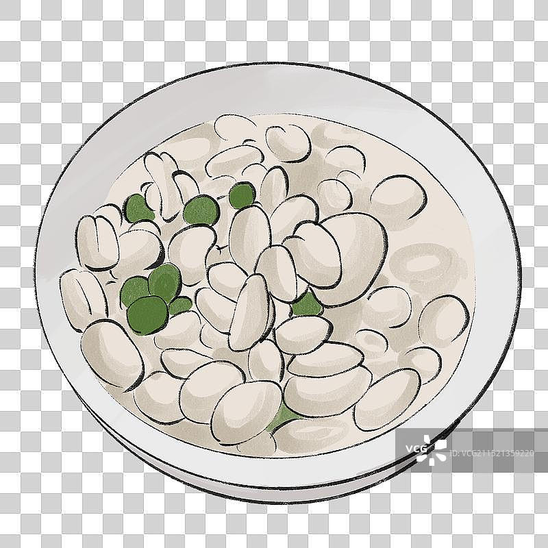 杭州猫耳朵-浙江城市美食土特产小吃插画图片素材