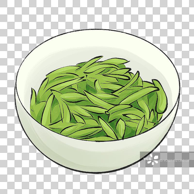 西湖龙井茶叶-浙江城市美食土特产小吃插画图片素材